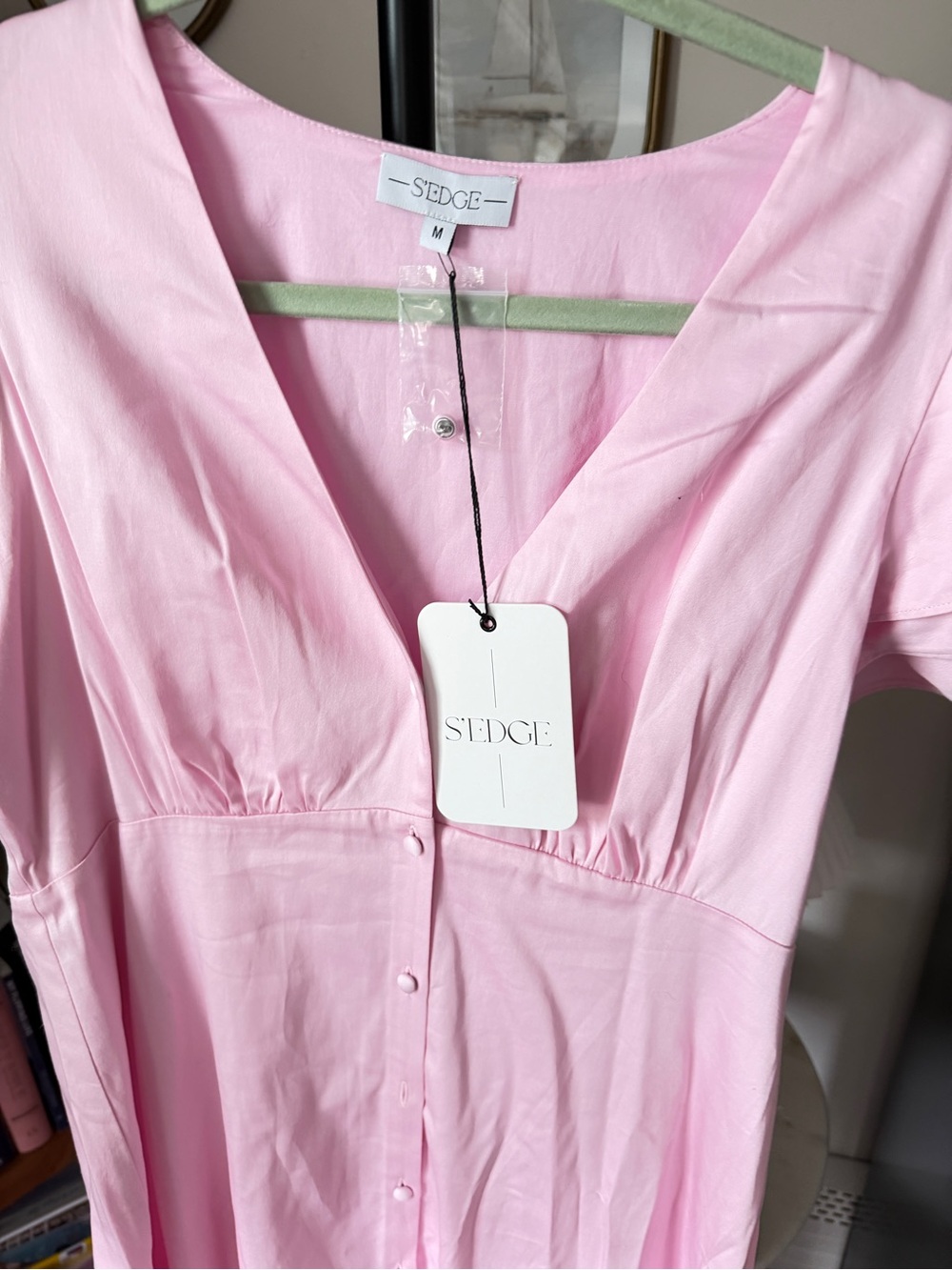 S’Edge Frances V-Neck Flutter Dress - Size Medium - Picture 3 of 4